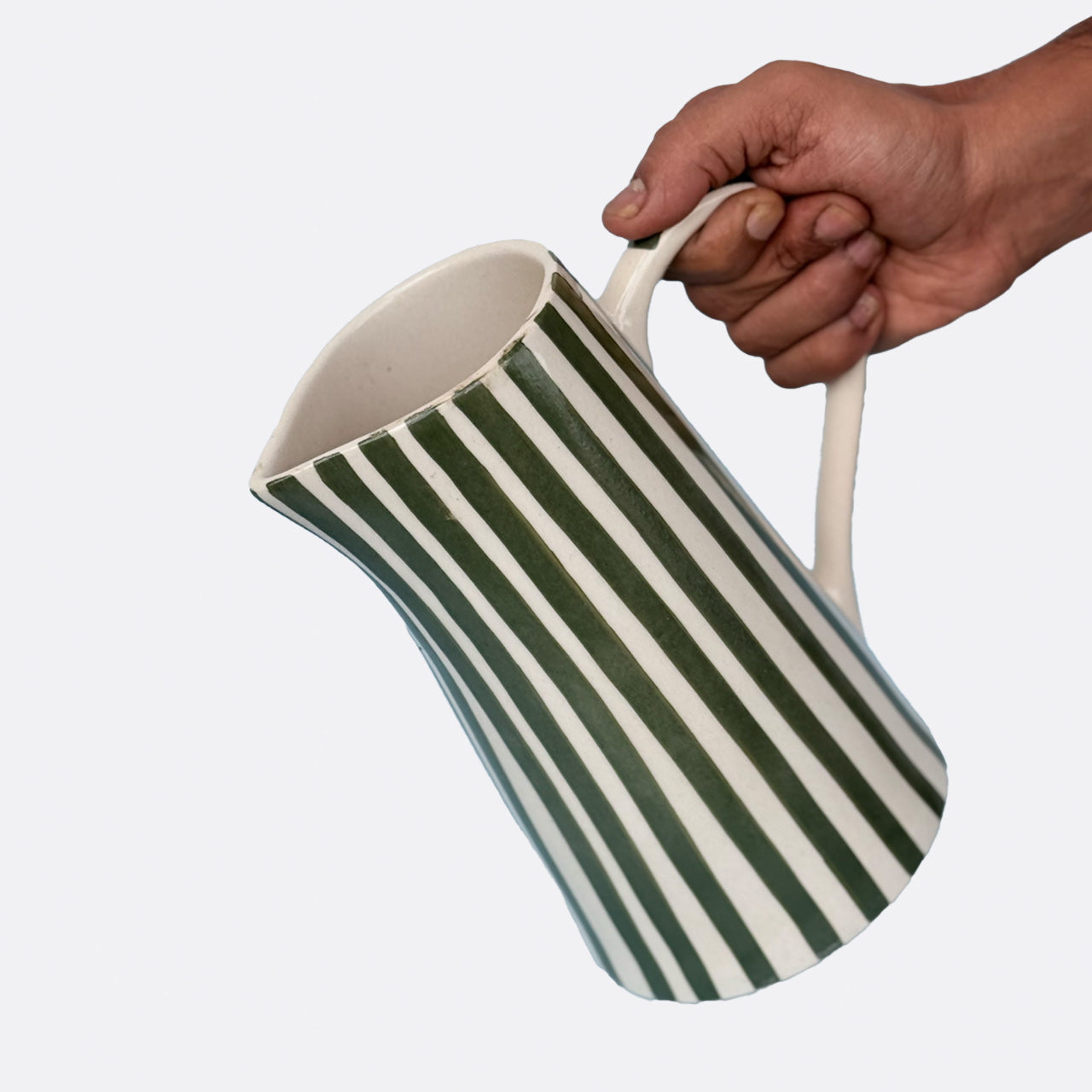 Stripe and Sip Ceramic Jar