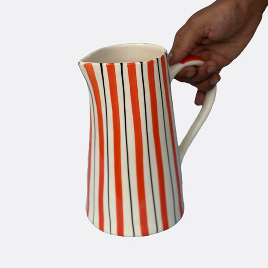 Stripe and Sip Ceramic Jar