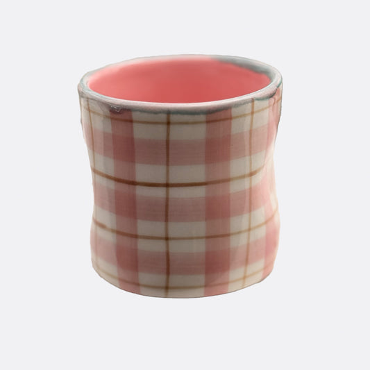 Pink Gingham Mug - Single